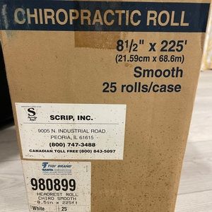 Chiropractic or massage table face paper rolls